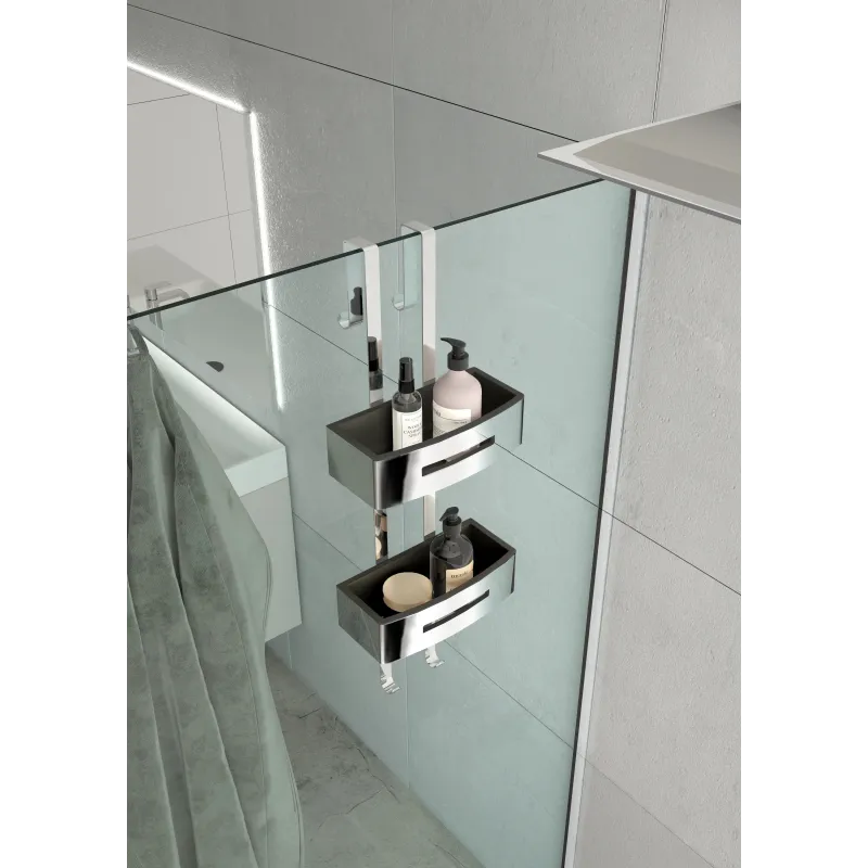 Dušas plaukts Gedy Poseidon, 24 cm x 58.4 cm x 18.7 cm, melna krās.-hroma krās.