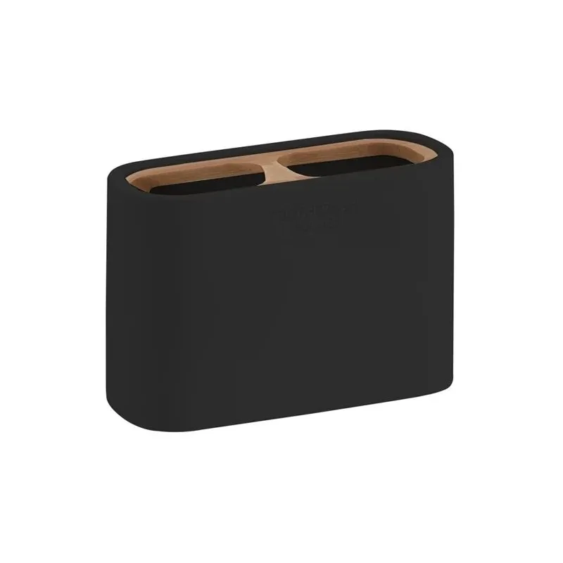 Vannas istabas glāze Gedy Ninfea 139814, melna krās., 12.8 cm x 8.5 cm x 5.6 cm