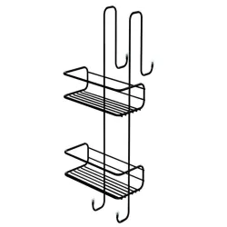 2-jų pakopų stačiakampė lentyna Gedy, 24 cm x 49 cm x 22 cm, juoda sp.