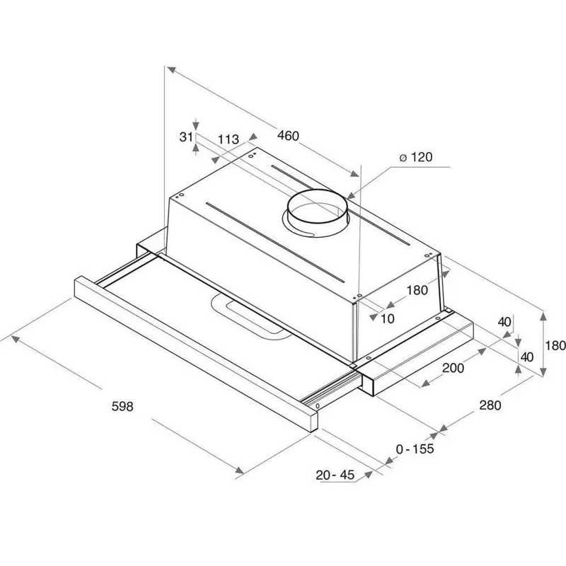 Iebūvēts tvaika nosūcējs Whirlpool AKR 749-1 IX, nerūsējošā tērauda krās.