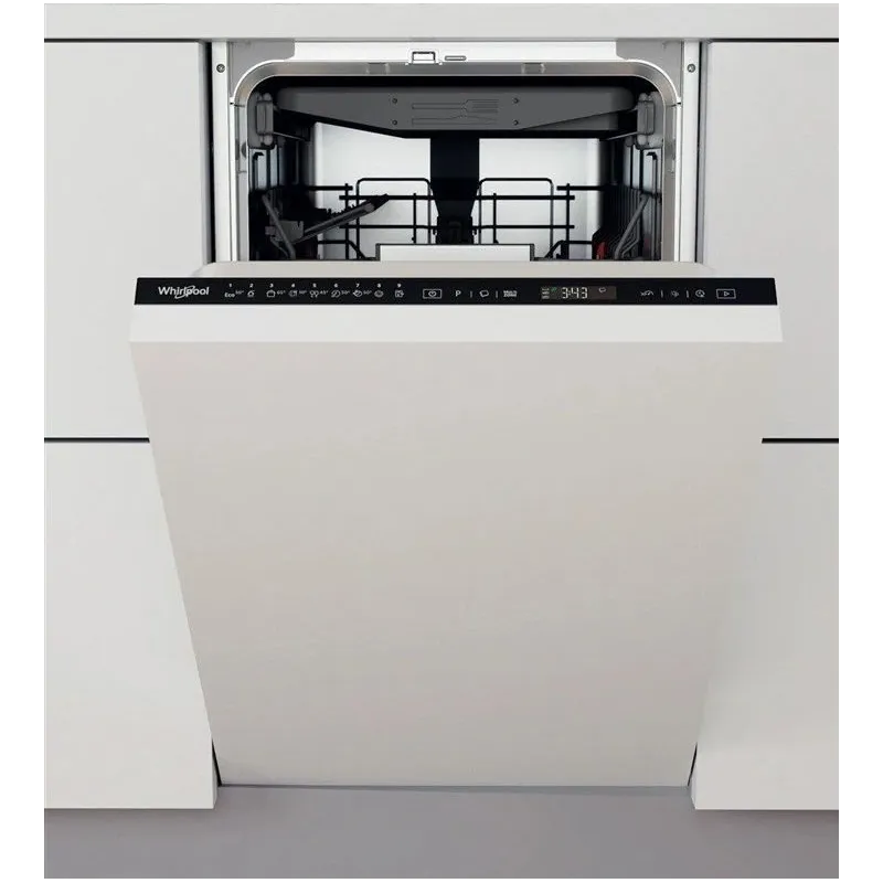Iebūvējamā trauku mazgājamā mašīna Whirlpool WSIP 4O33 PFE, melna krās.