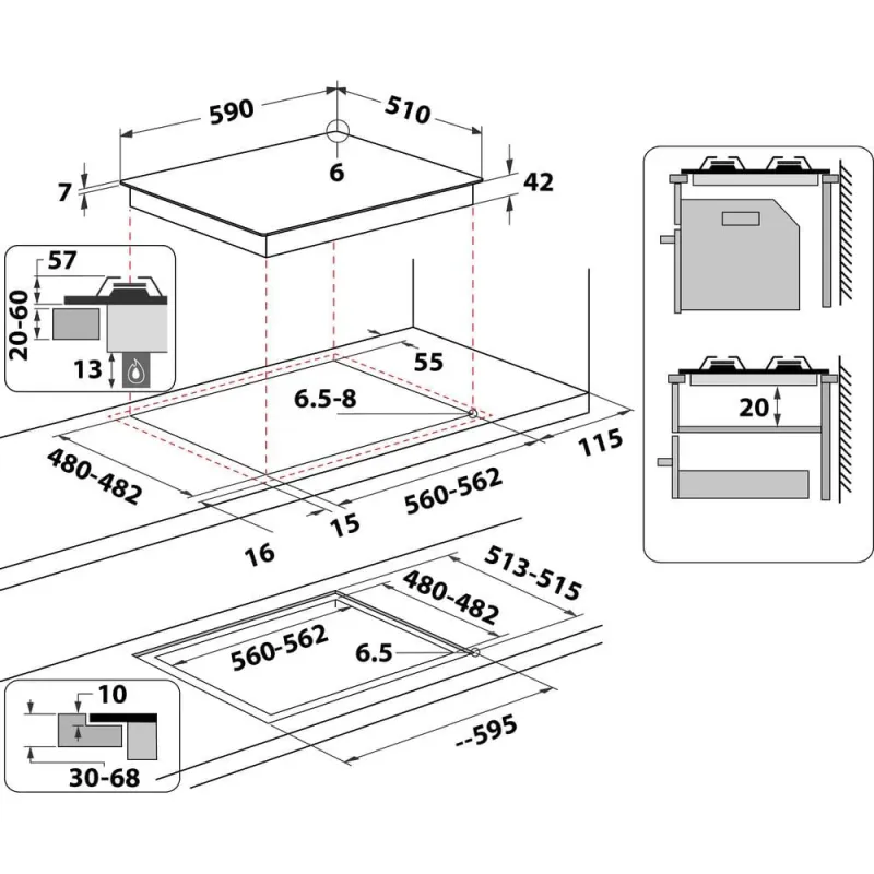 Gaasipliidiplaat Whirlpool AKTL 629-NB1