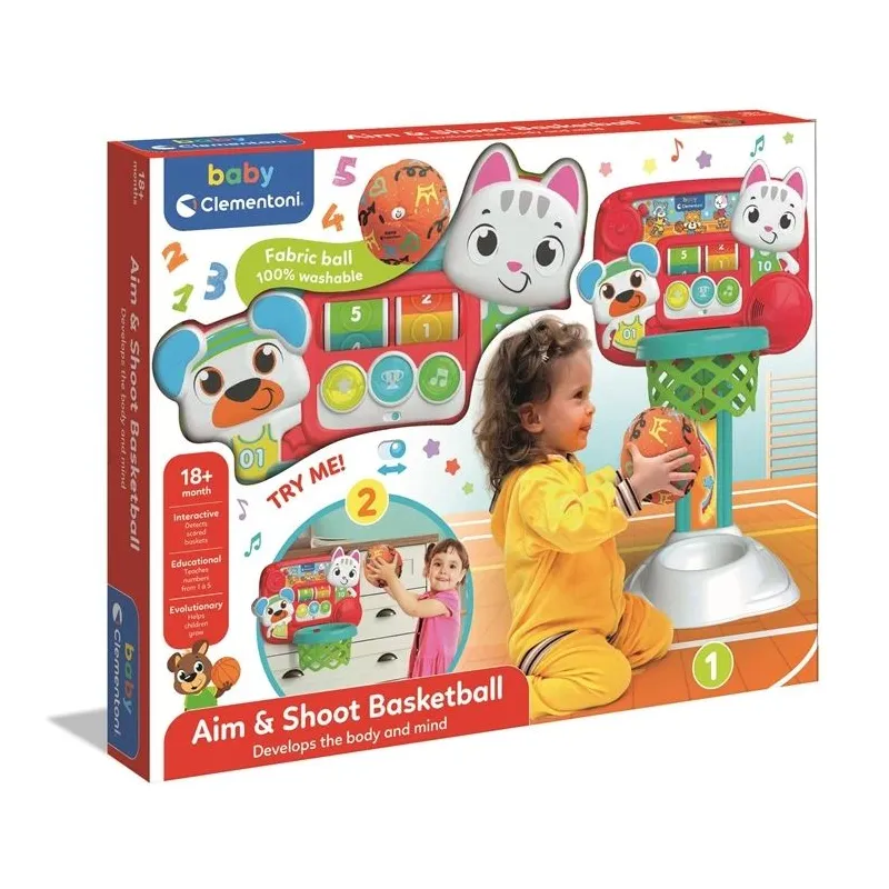 Izglītojošās rotaļlieta Clementoni Aim&Shoot Basketball