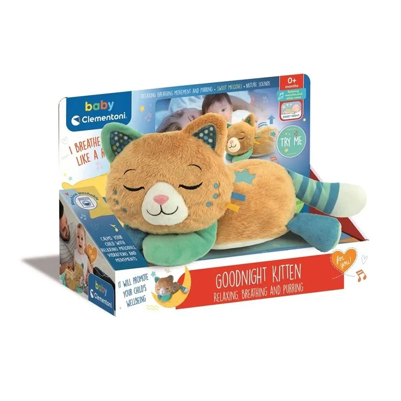 Izglītojošās rotaļlieta Clementoni Goodnight Kitten, brūna krās.