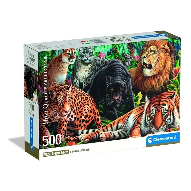 Puzle Clementoni Wild Cats 35584, 49 cm x 36 cm, 500 gab.