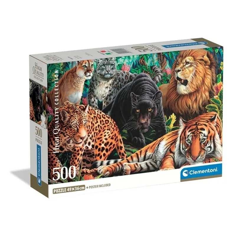Пазл Clementoni Wild Cats 35584, 49 см x 36 см, 500 шт.