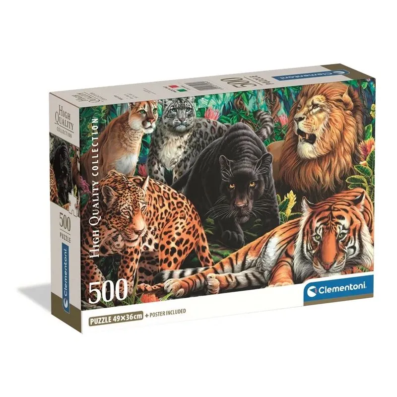 Пазл Clementoni Wild Cats 35584, 49 см x 36 см, 500 шт.