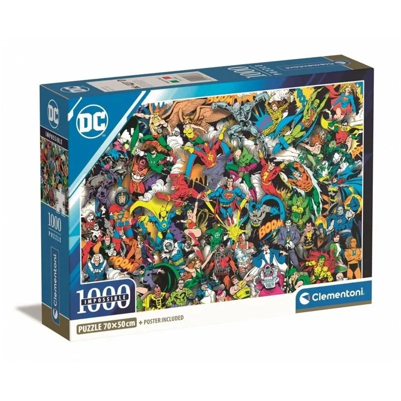 Puzle Clementoni DC Comics Justice League 39863, 50 cm x 70 cm, 1000 gab., daudzkrāsaina