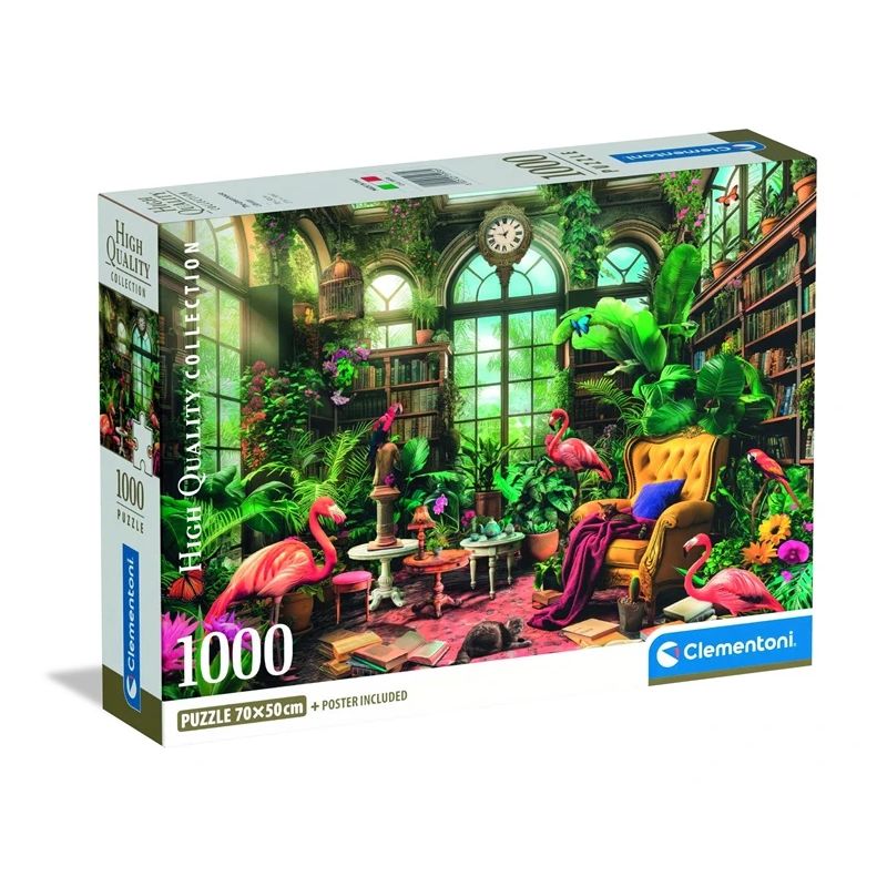 Puzle Clementoni Greenhouse Library 39936, 70 cm x 50 cm, 1000 gab.