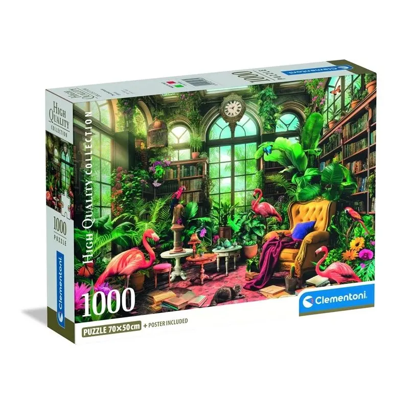 Puzle Clementoni Greenhouse Library 39936, 70 cm x 50 cm, 1000 gab.