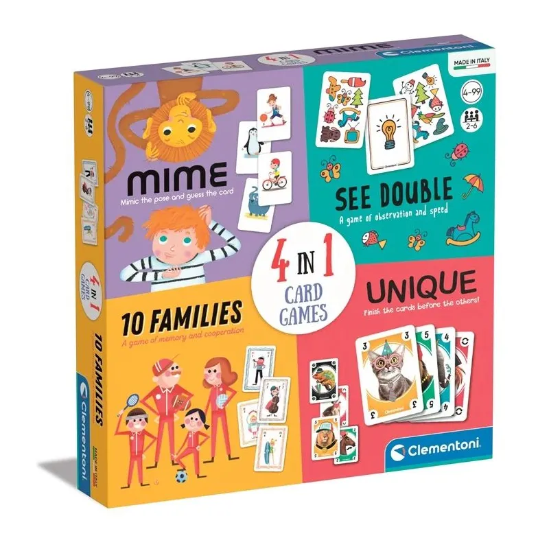 Stalo žaidimų rinkinys Clementoni 4IN1 CARD GAME 50831