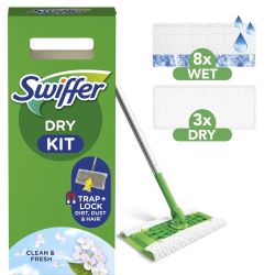 Swiffer Sweeper Kit. Sausas 8 gab + Mitras 3 gab