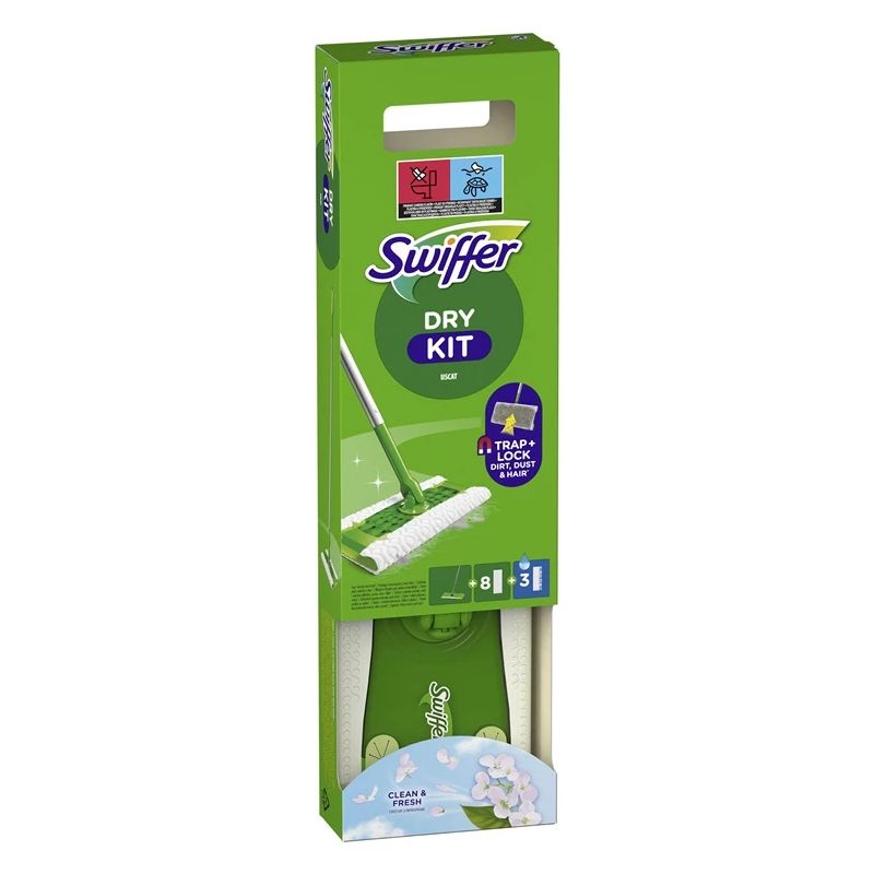 Swiffer Sweeper Kit. Sausas 8 gab + Mitras 3 gab