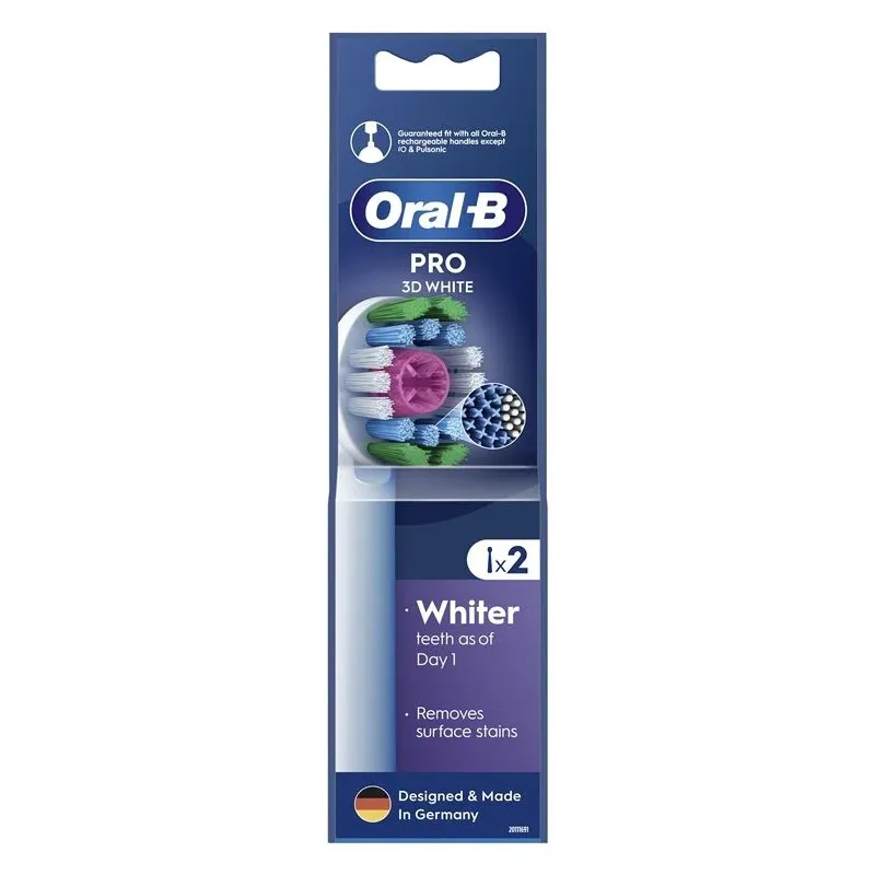 Elektriskās zobu birstes galviņa Oral-B EB18-2 3D White Pro, 2 gab.