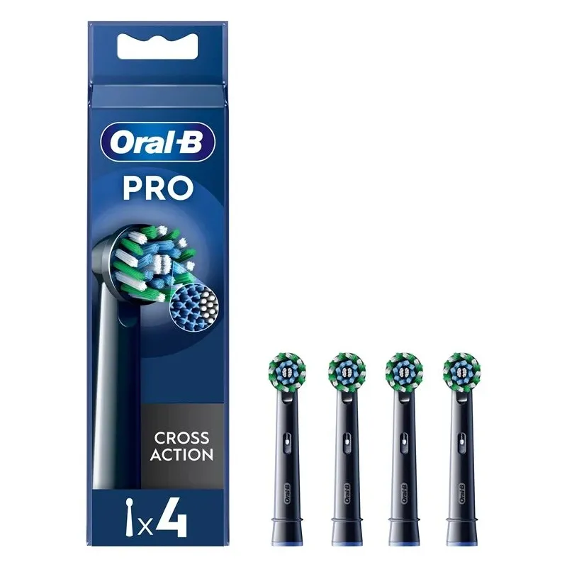 Elektriskās zobu birstes galviņa Oral-B EB50-4 Cross Action Pro, melna, 4 gab.