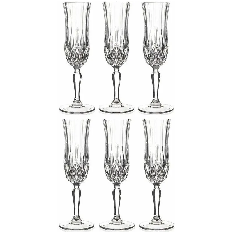 Šampanieša glāžu komplekts RCR Opera, kristāls, 0.13 l, 6 gab.