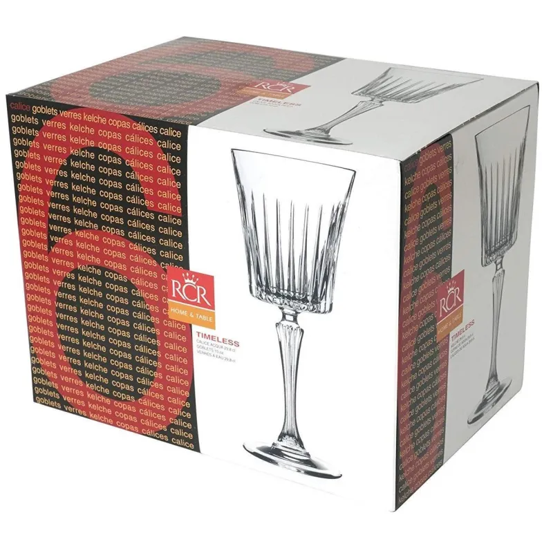 Vīna glāžu komplekts RCR Timeless, kristāls, 0.3 l, 6 gab.