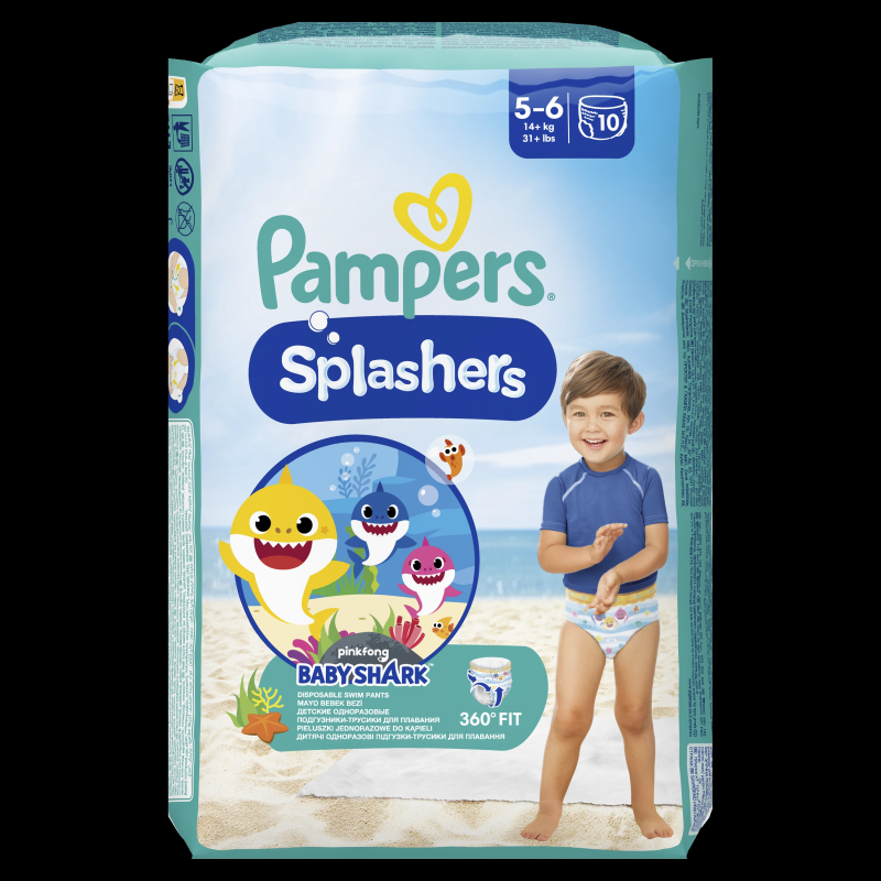 Pampers Pants Splashers, Izmērs 5-6, 10 Autiņbiksītes, 14+ kg