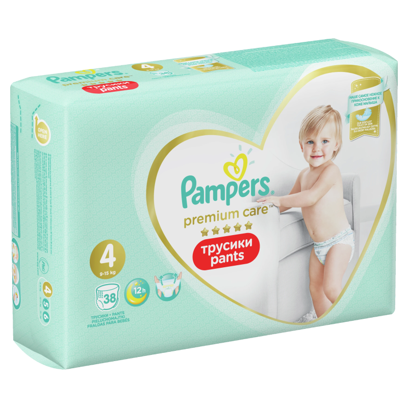 Pampers Premium Care Pants, Izmērs 4, 38 Biksītes, 9-15 kg