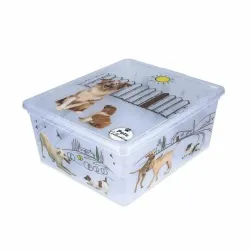 Daiktadėžė su dangčiu Kis 256777, 18 l, skaidri sp.-,spalva-dizainas parenkami atsitiktine tvarka,, 40 x 34 x 17 cm