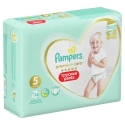 Подгузники-трусики Pampers Premium Care Pants, Размер 5, 34 подгузника, 11-17 кг
