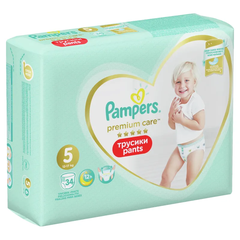 Pampers Premium Care Pants, Izmērs 5, 34 Biksītes, 11-17 kg