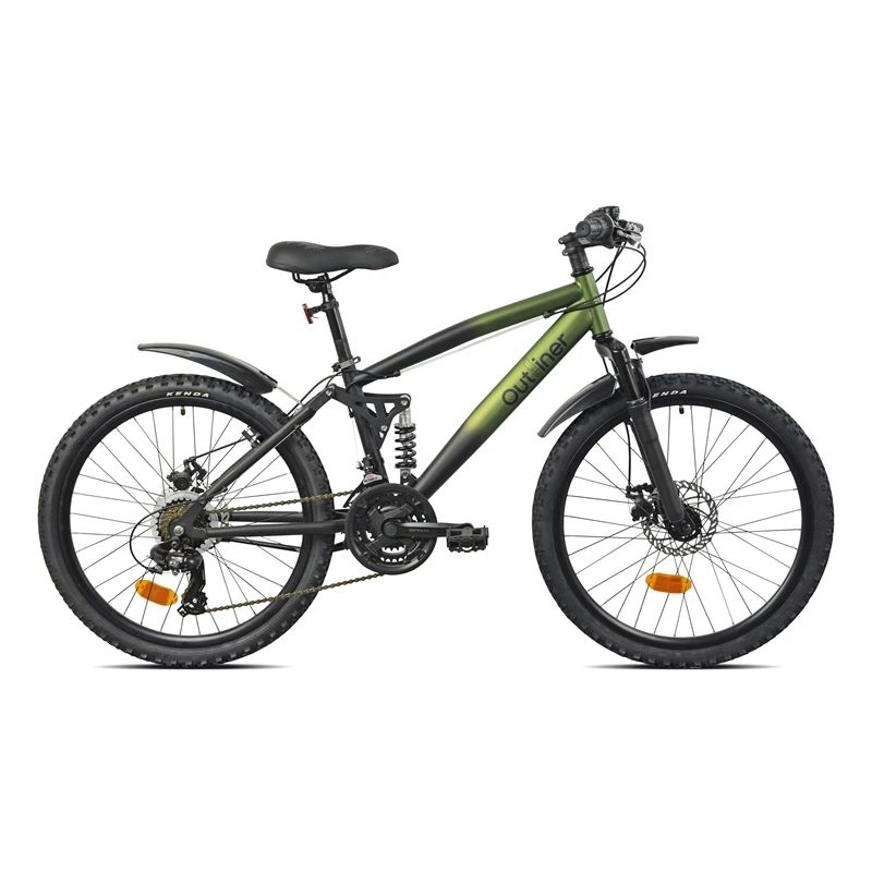 Velosipēds kalnu Outliner. 24 ". melna-zaļa