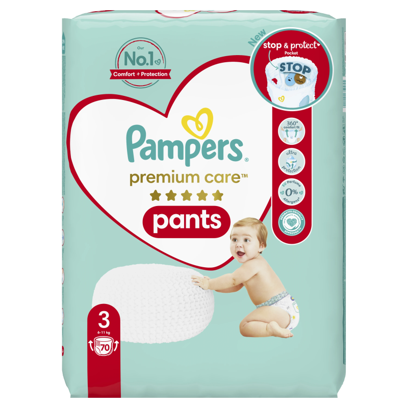 Pampers Premium Care Pants, Izmērs 3, 140 Autiņbiksītes, 6-11 kg