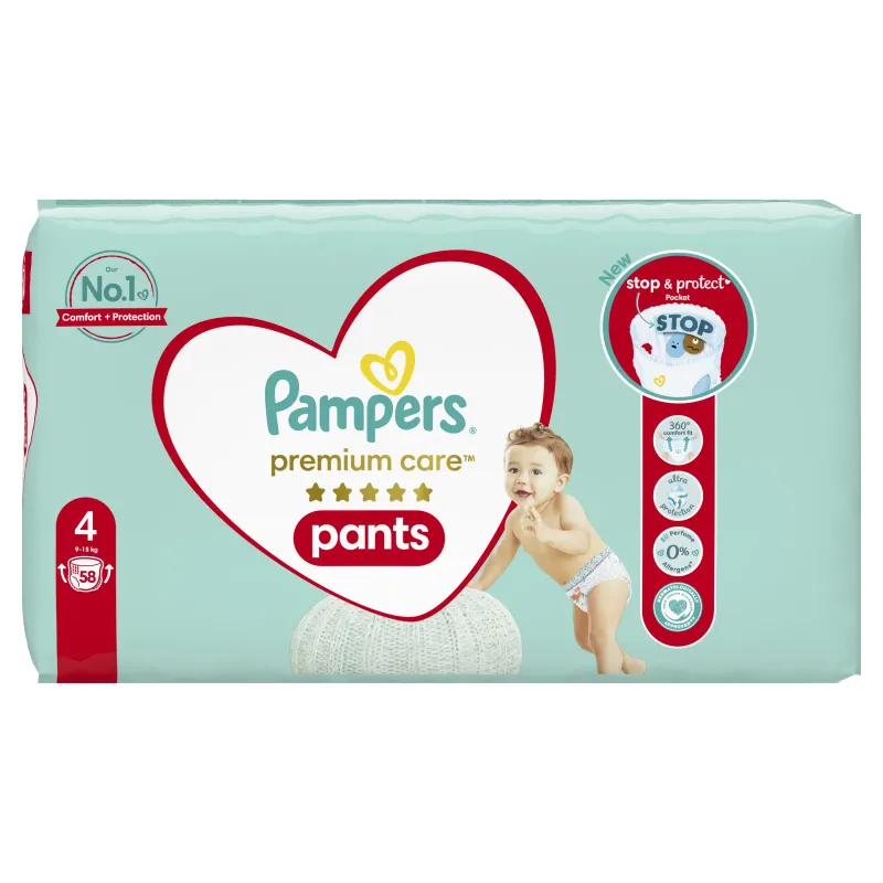 Pampers Premium Care Pants, Izmērs 4, 116 Autiņbiksītes, 9-15kg