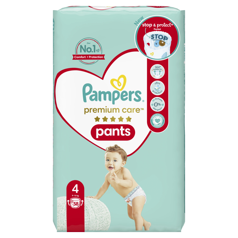 Pampers Premium Care Pants, Izmērs 4, 116 Autiņbiksītes, 9-15kg