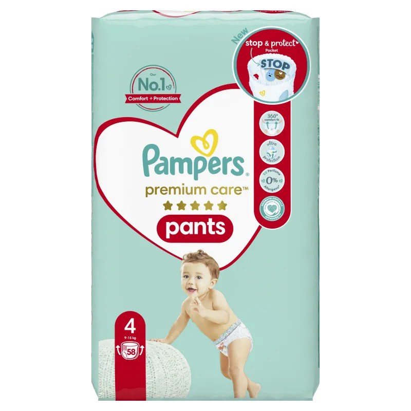 Pampers Premium Care Pants, Izmērs 4, 116 Autiņbiksītes, 9-15kg