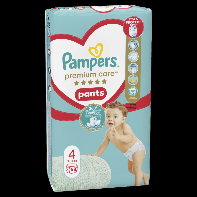 Pampers Premium Care Pants, Izmērs 4, 116 Autiņbiksītes, 9-15kg
