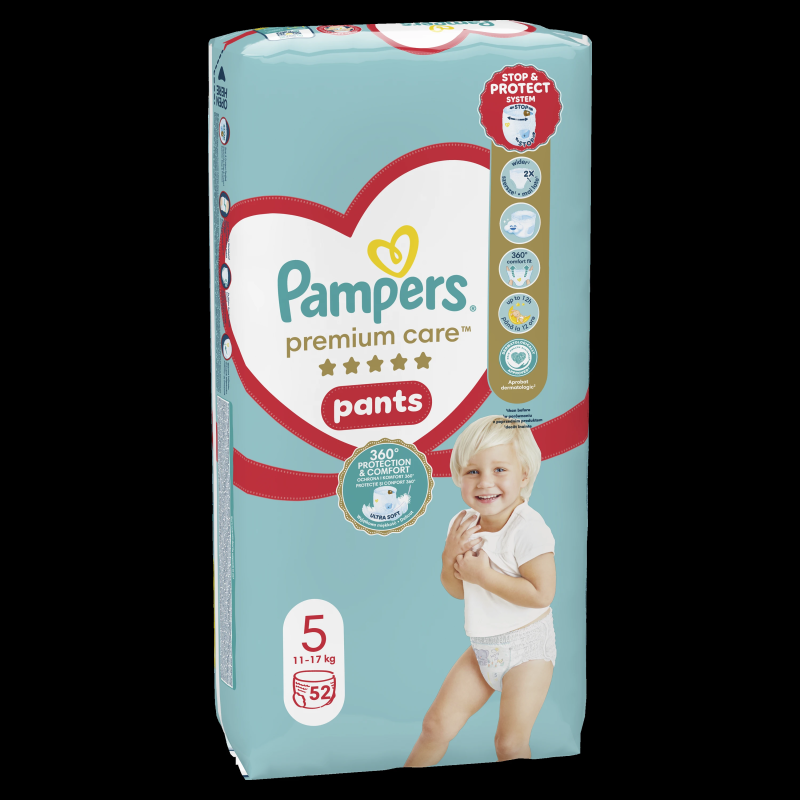 Pampers Premium Care Pants, Izmērs 5, 104 Autiņbiksītes, 12-17kg