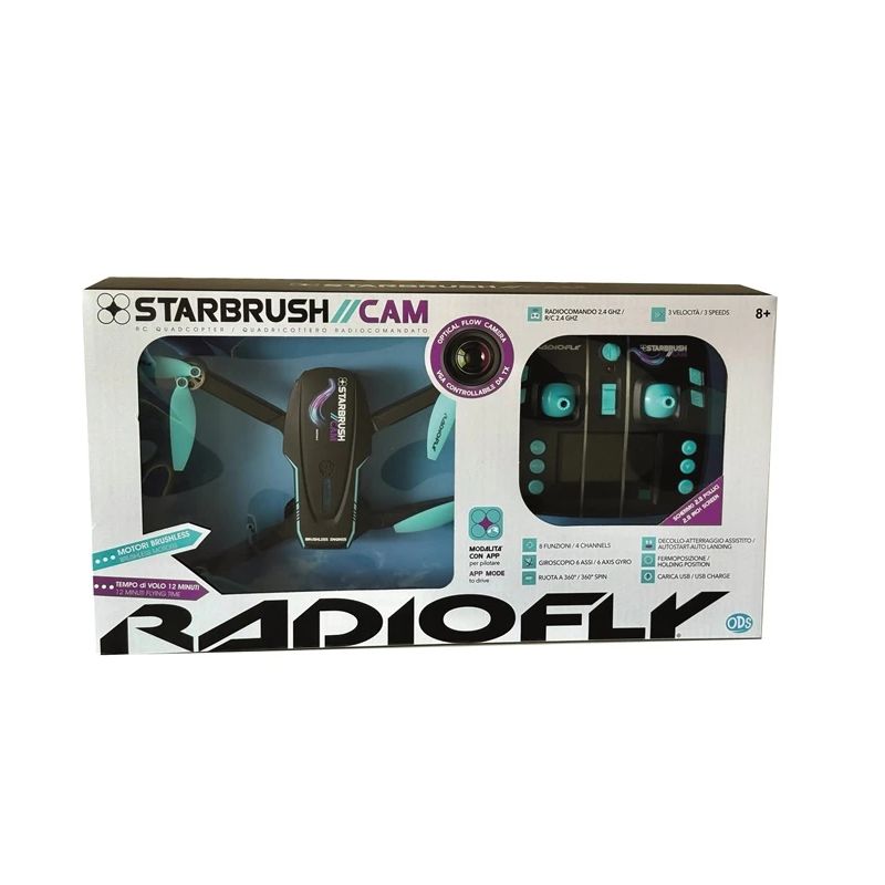 Mängudroon Radiofly RC Star Brush Cam 40037, must-mitmevärviline