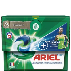 ARIEL Allin1 Odor Defense veļas mazgāšanas kapsulas 12gab