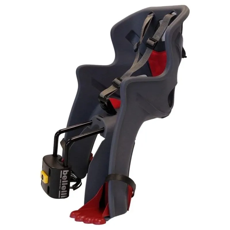 Bērnu sēdeklis velosipēdam Bellelli, pelēka, priekšā