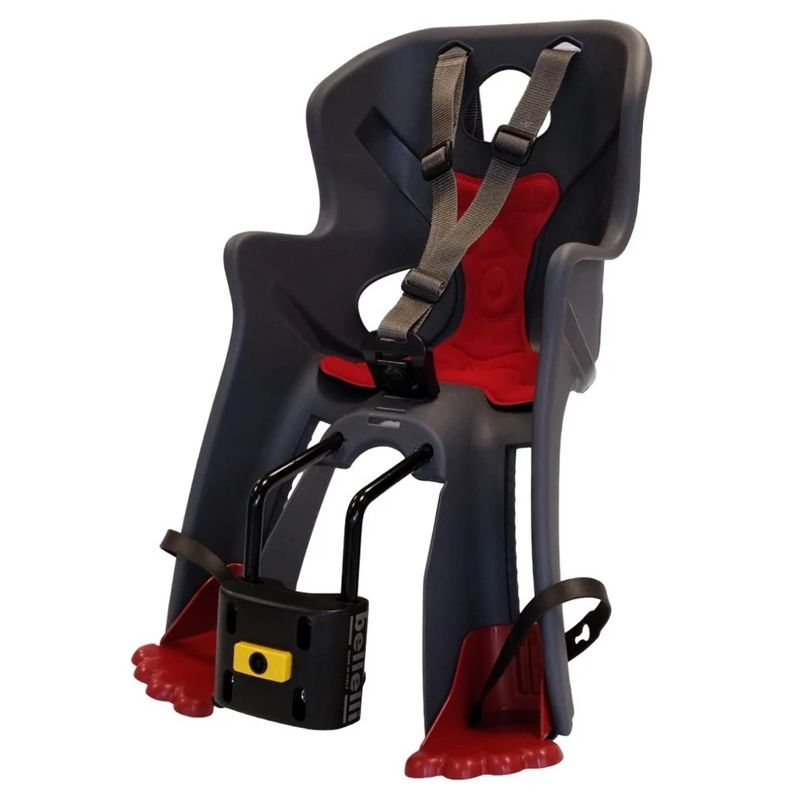 Bērnu sēdeklis velosipēdam Bellelli. pelēka. priekšā