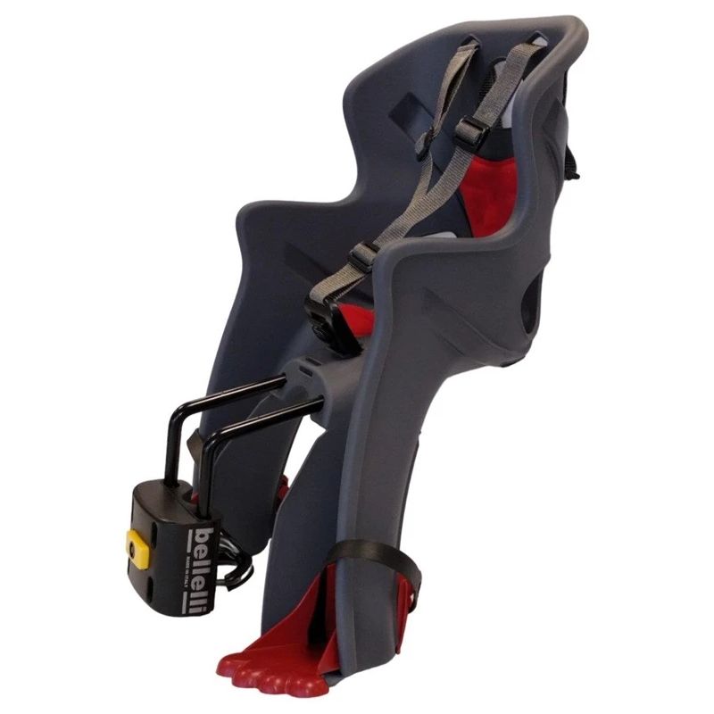 Bērnu sēdeklis velosipēdam Bellelli. pelēka. priekšā