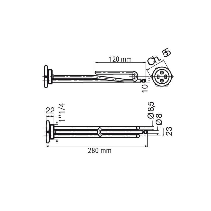 Boilera sildelements Gnali Bocia 416 2KW