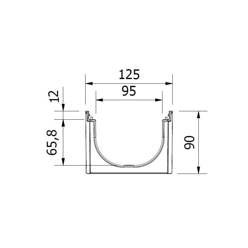 Drenāžas kanāls cinkots tērauds Easyline Aco. A15. 100 cm
