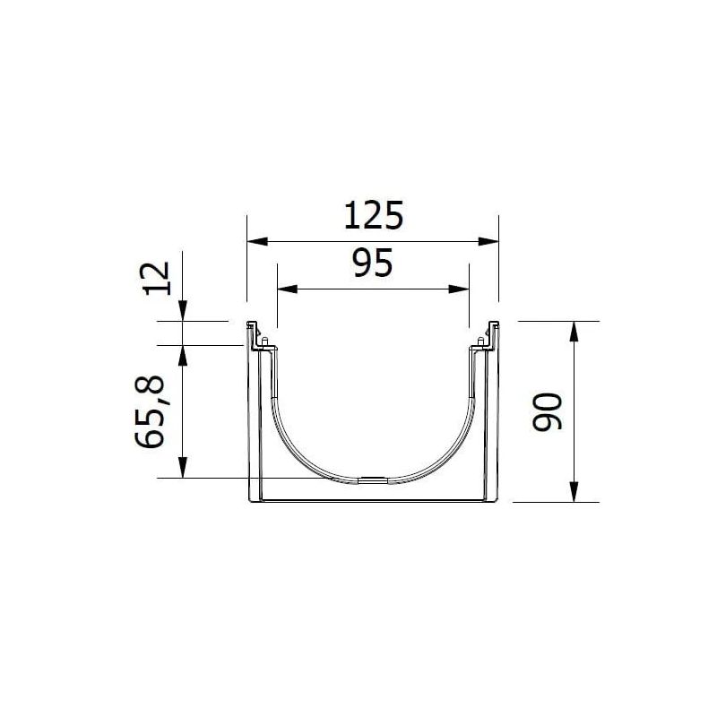 Drenāžas kanāls plastmasas Easyline Aco. A15. 1 m