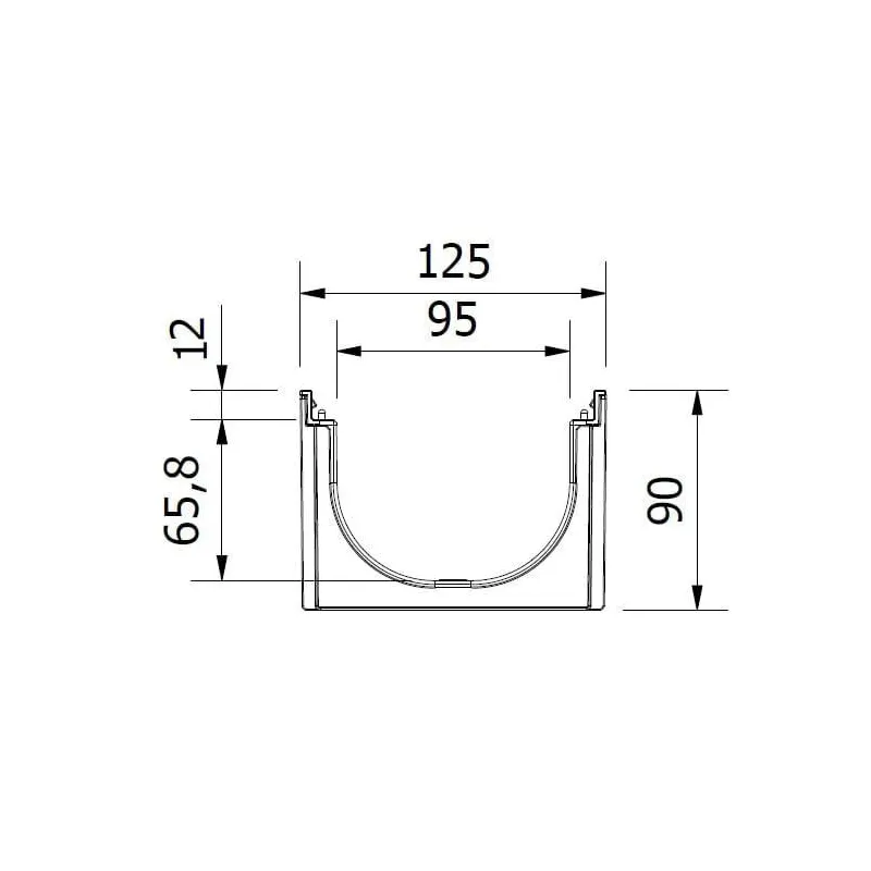 Drenāžas kanāls ar režģi Easyline Aco, A15, 100 cm x 12.5 cm x 9 cm