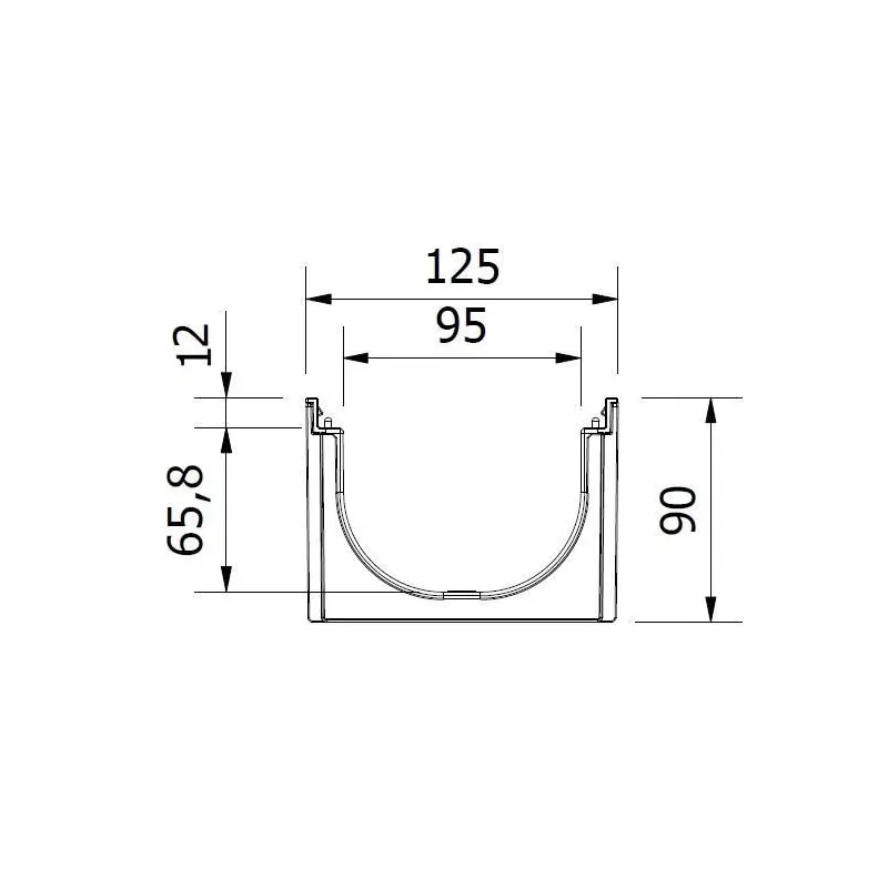 Drenāžas kanāls ar režģi Easyline Aco, A15, 100 cm x 12.5 cm x 9 cm