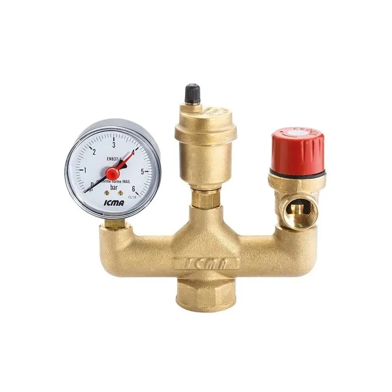 Katlu drošības vārstu grupa ICMA 91GS02OO20, 1 colla – iekšējā vītne, 6 Bar