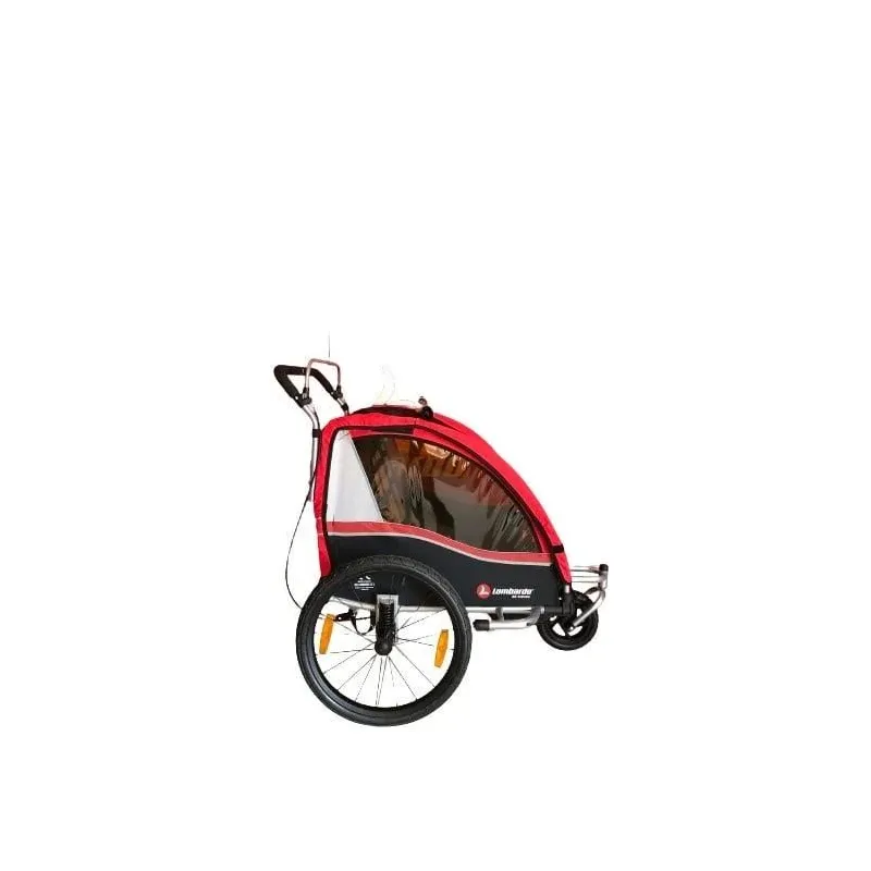 Piekabe Lombardo, poliesters, melna-sarkana