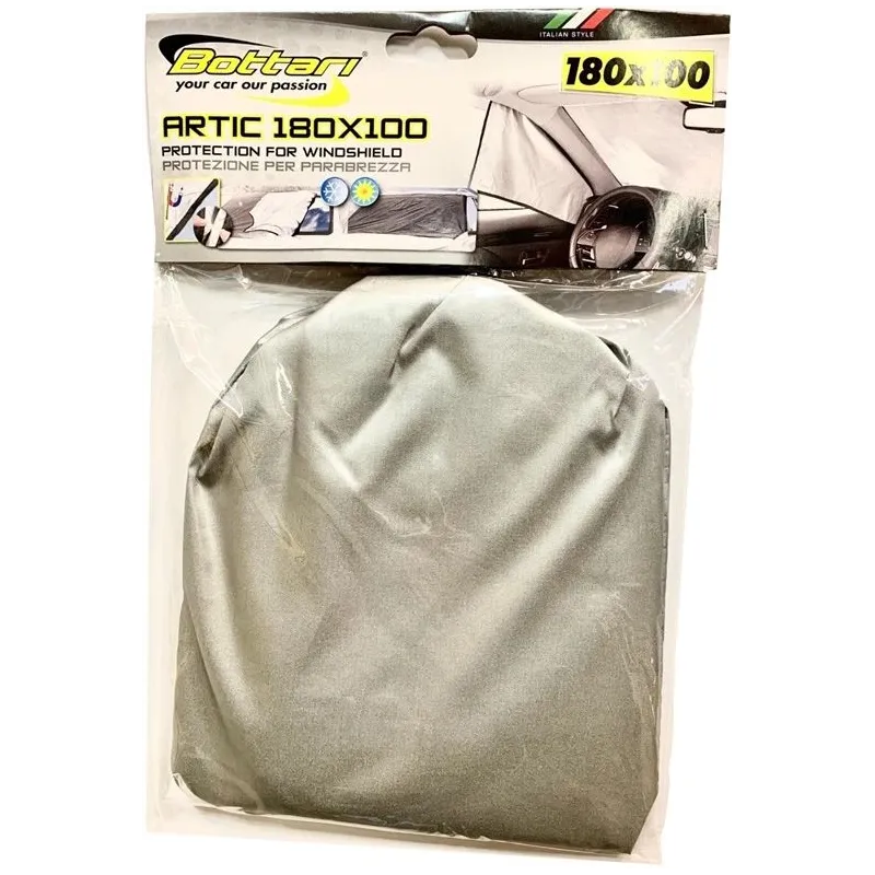 Automašīnu logu pārsegums Bottari Artic, 180 cm x 100 cm, sudraba krās.-melna krās.