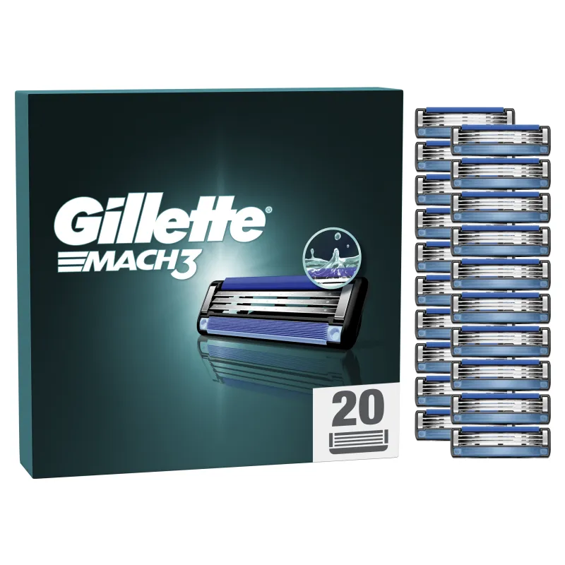 Gillette Mach3 Skuvekļa Rezerves Asmeņi Vīriešiem 20 Rezerves Asmeņi
