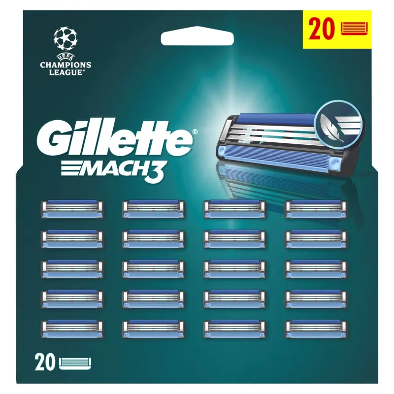 Gillette Mach3 Мужские Запасные Лезвия, 20 шт.
