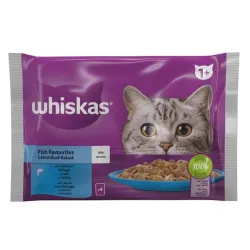 Влажный корм для кошек Whiskas Salmon, tuna, лосось-тунец, 0.085 кг x 4 шт.