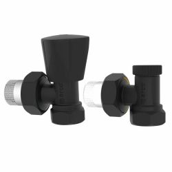 Ventilu komplekts. radiatoriem. melns. iekš.-ārēj. 1-2"